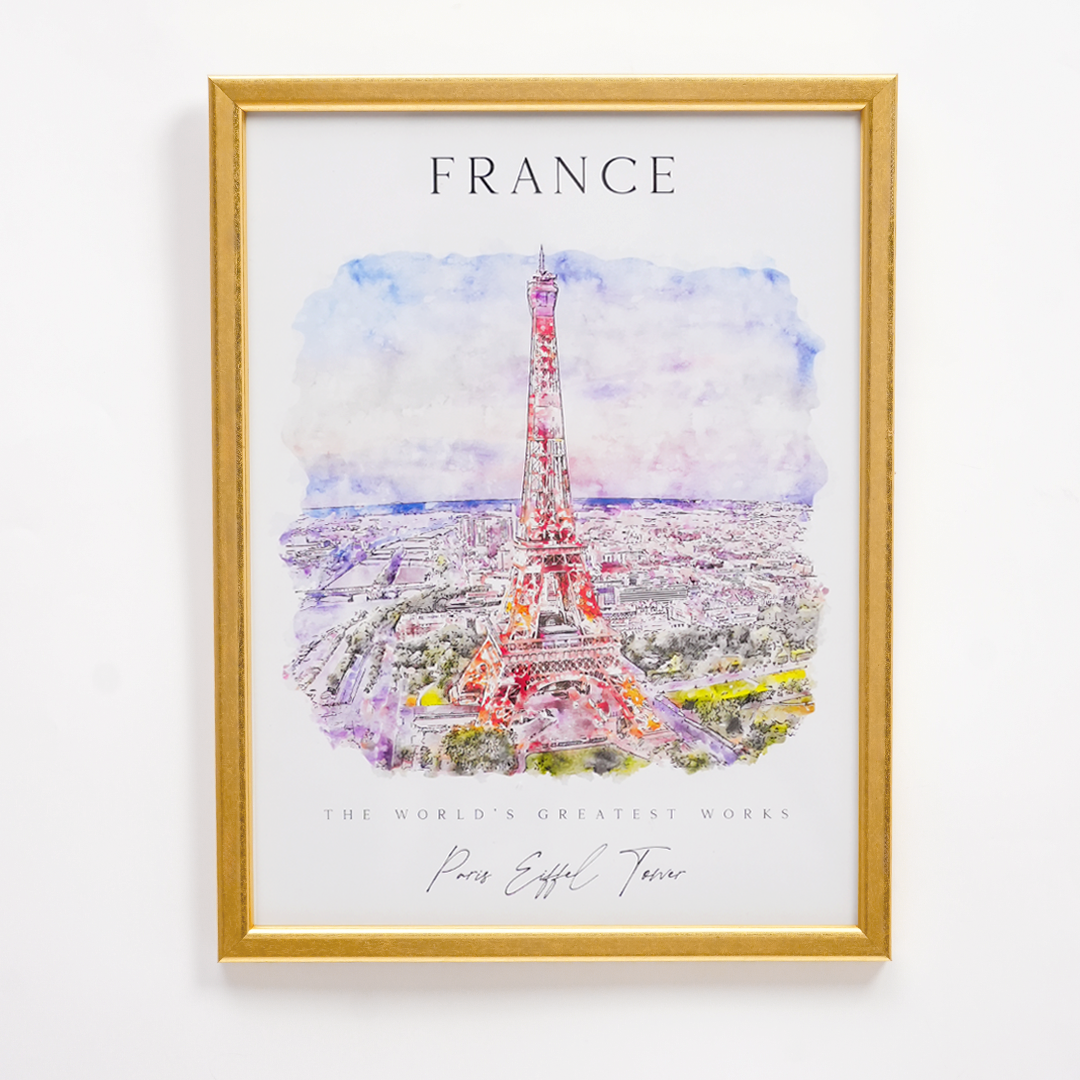 Water Colour France Eiffel Tower