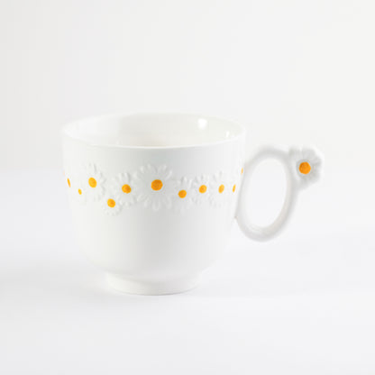 Daisy Cappuccino Mug White