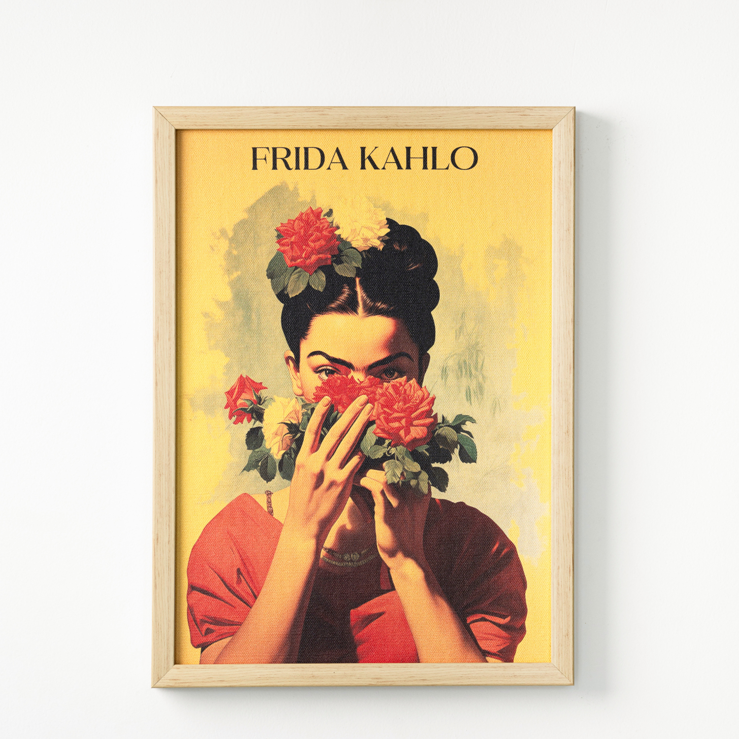 Frida Kahlo Portrait with Yellow Flowers