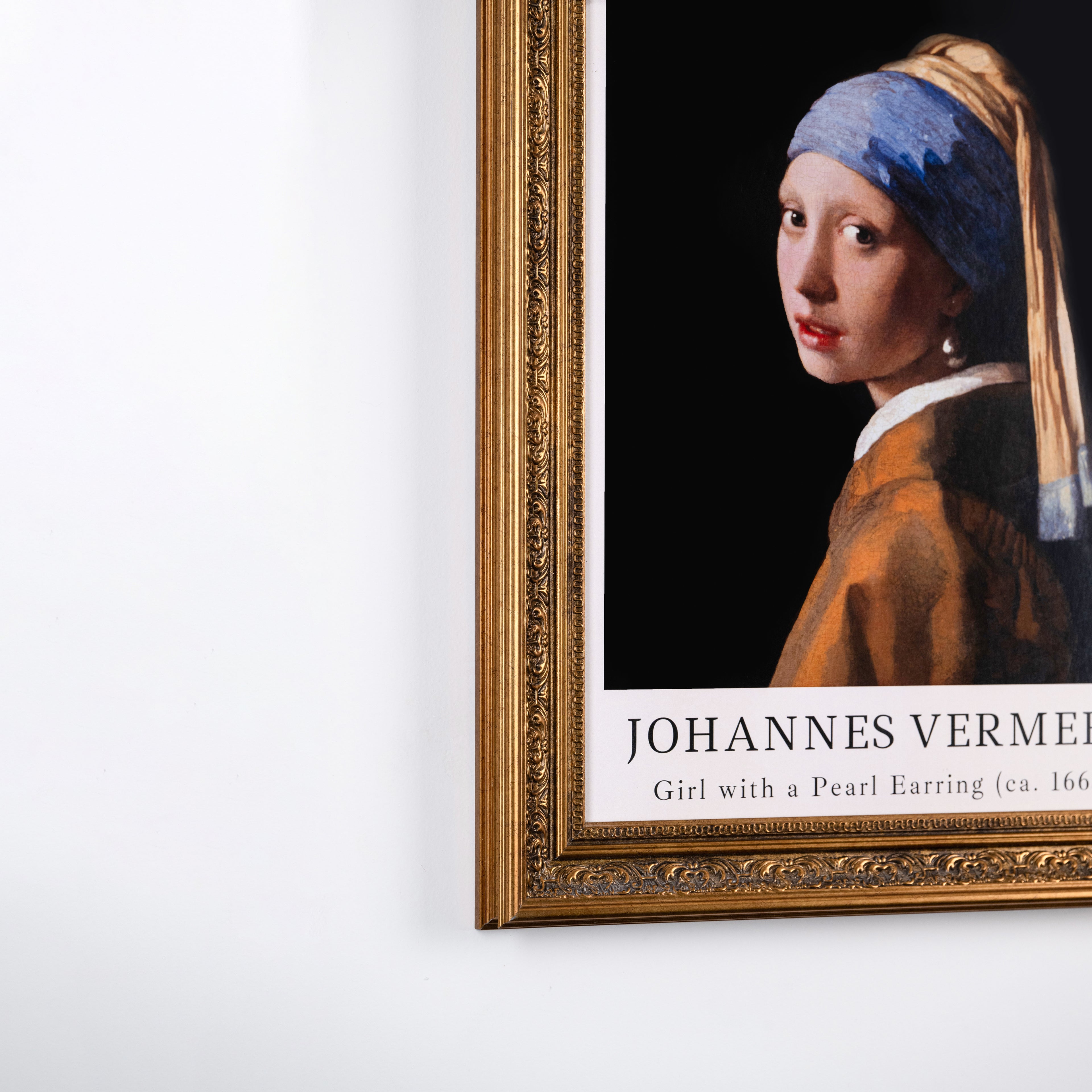 Girl with a Pearl Earring Classical Framed Restored Vintage Art