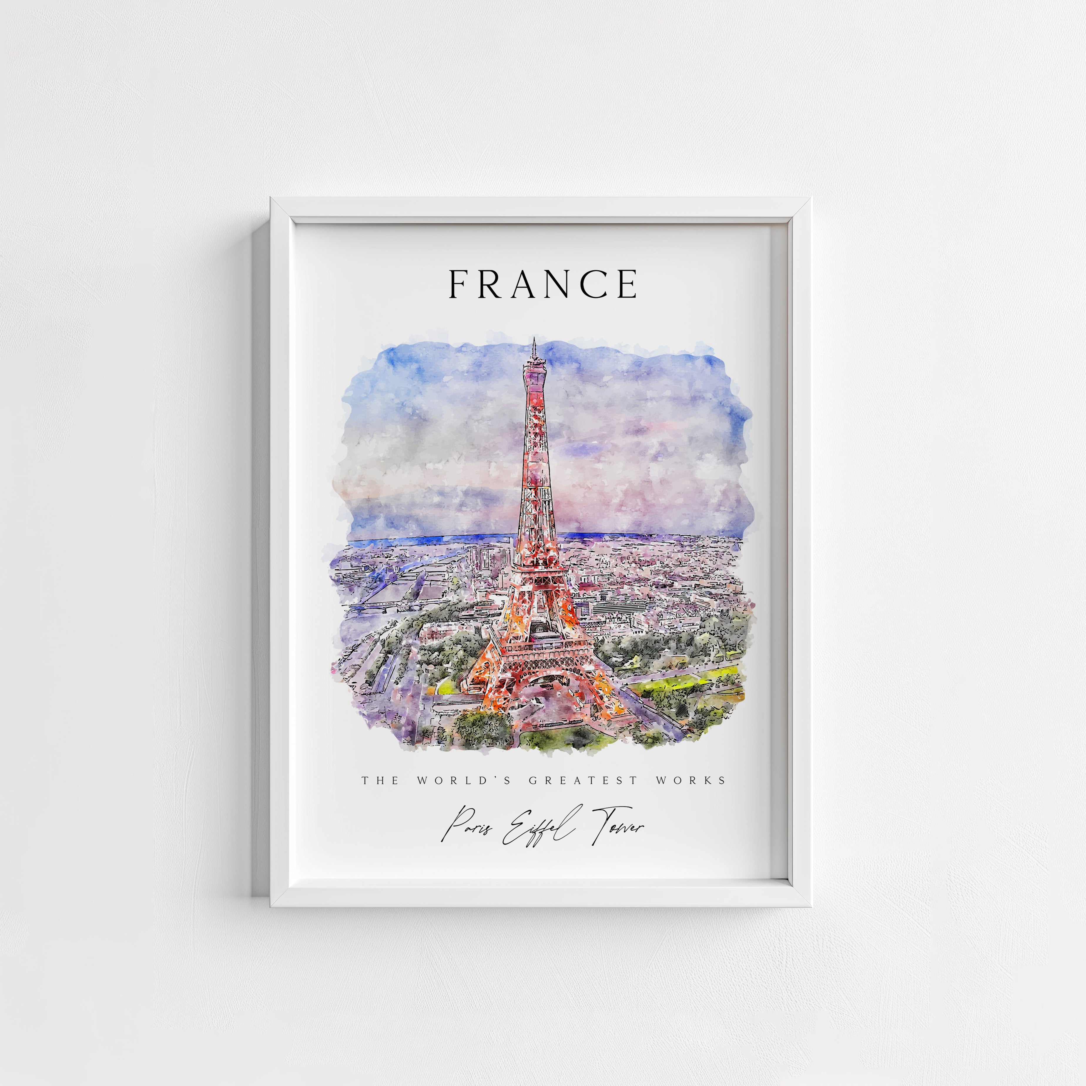 Water Colour  France Eiffel Tower