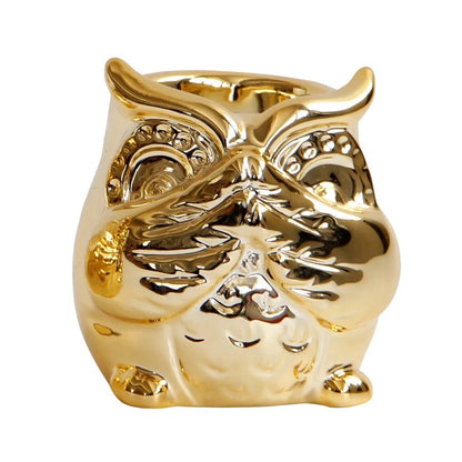 Owl Tea Light Holder in Gold Set of 2