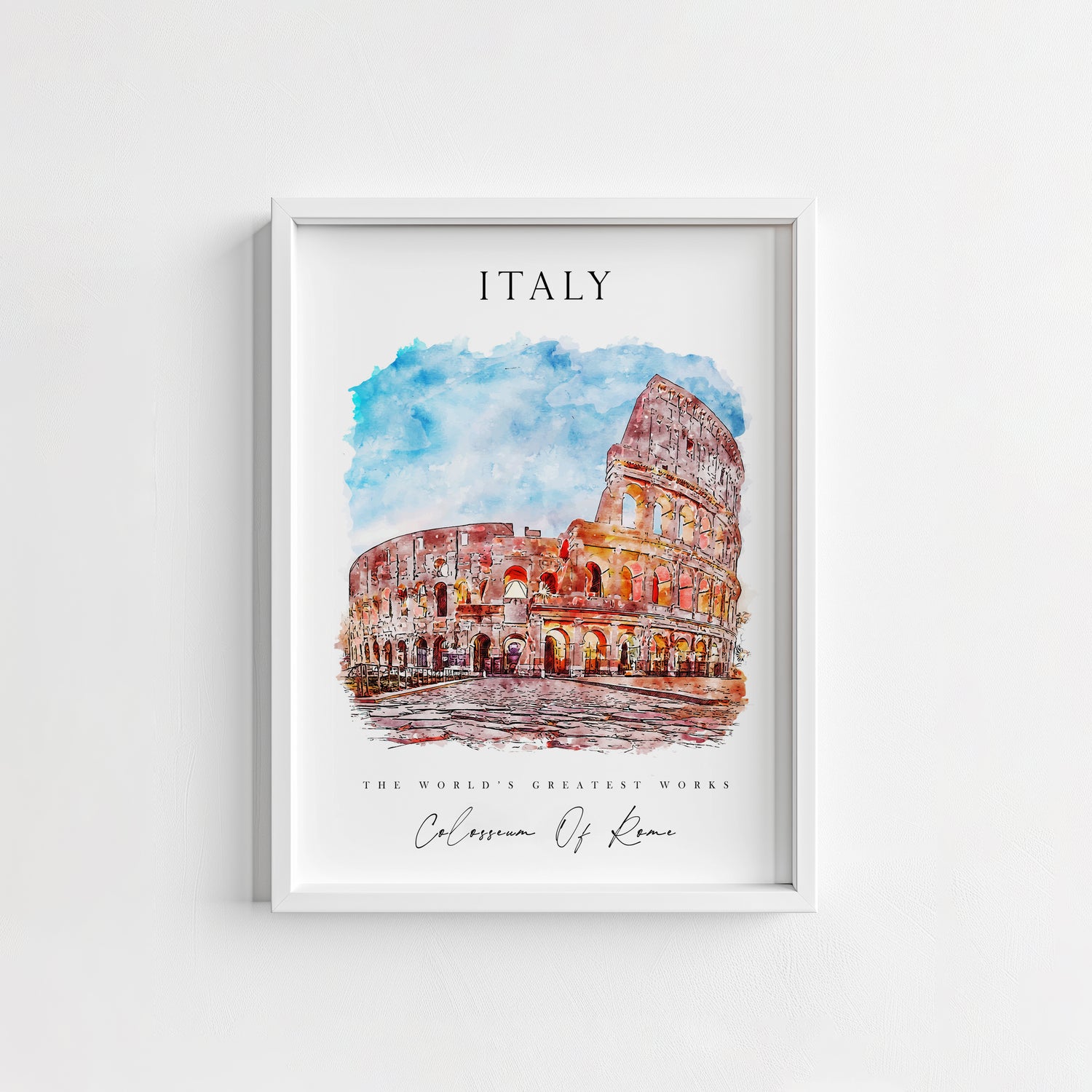 Water Colour Italy Colosseum of Rome