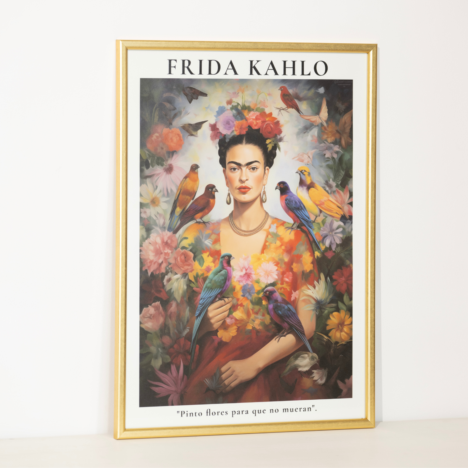 Frida Kahlo Portrait with Birds Art Frame