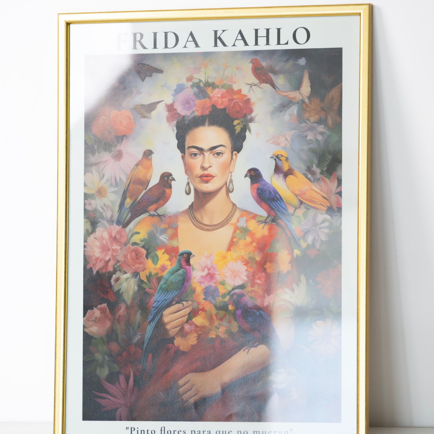 Frida Kahlo Portrait with Birds Art Frame