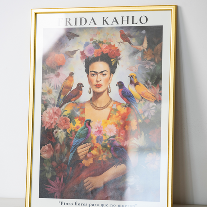 Frida Kahlo Portrait with Birds Art Frame