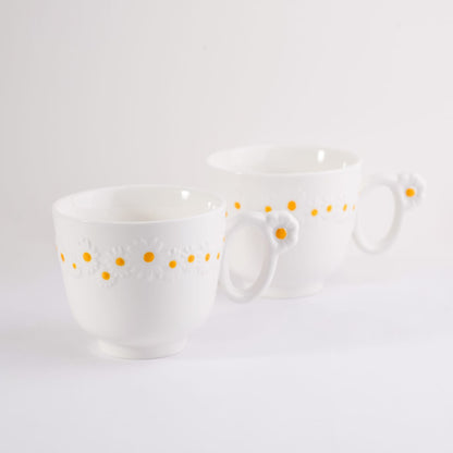 Daisy Cappuccino Mug White