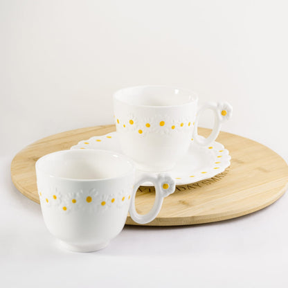 Daisy Cappuccino Mug White