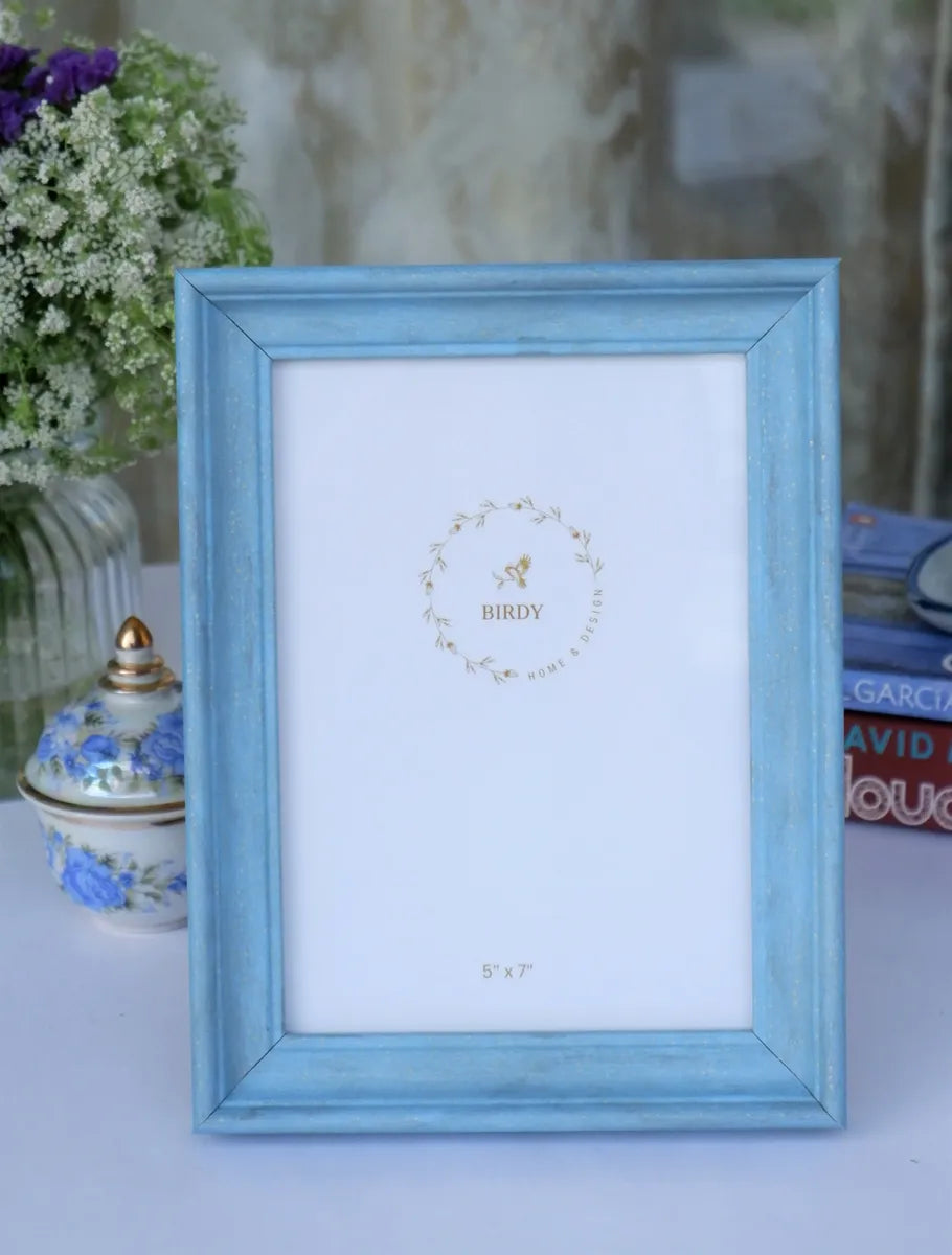 Rustic Blue &amp; Gold Picture Frame