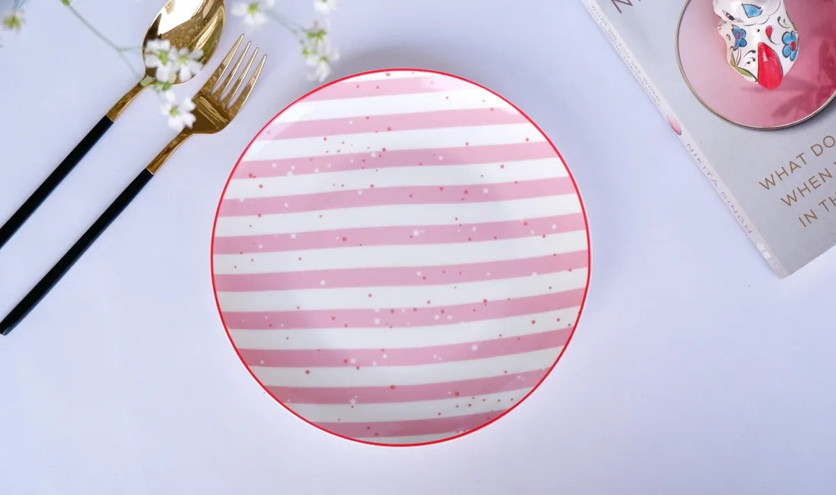 Ichigo Striped Ceramic Quarter Plate