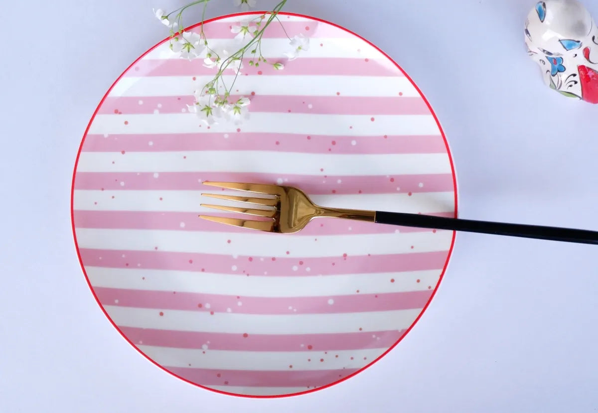 Ichigo Striped Ceramic Quarter Plate