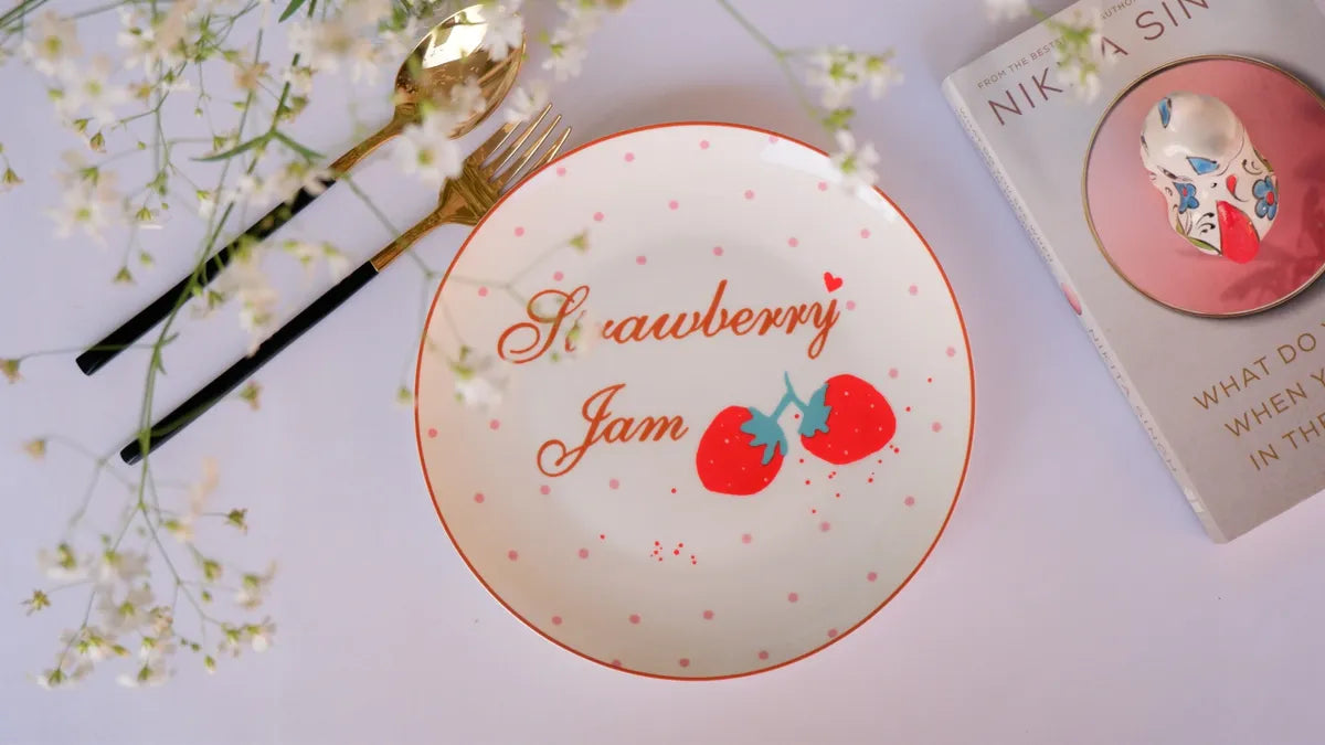 Strawberry Jam Plate (White)