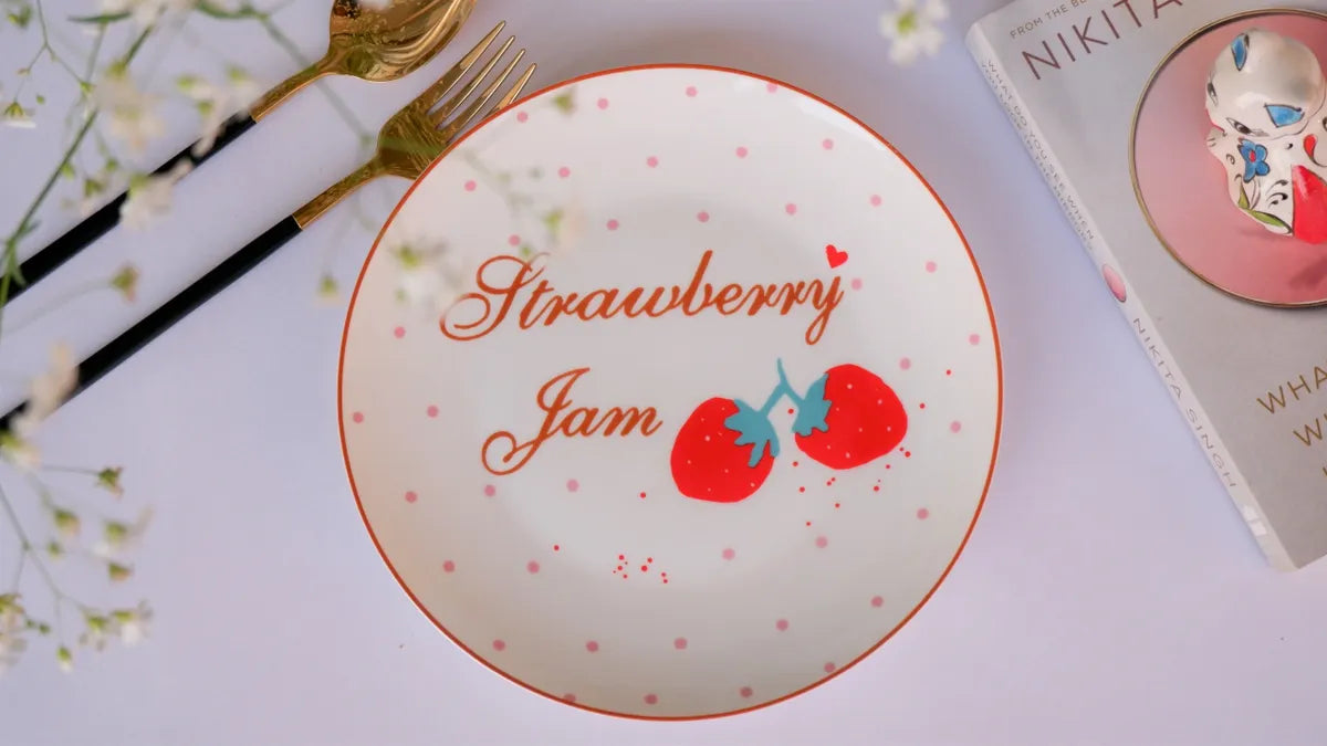 Strawberry Jam Plate (White)