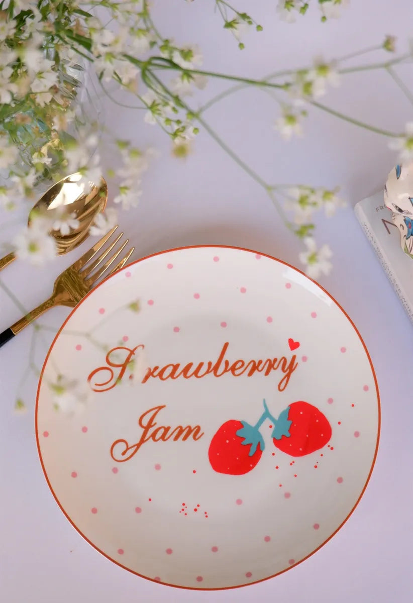 Strawberry Jam Plate (White)